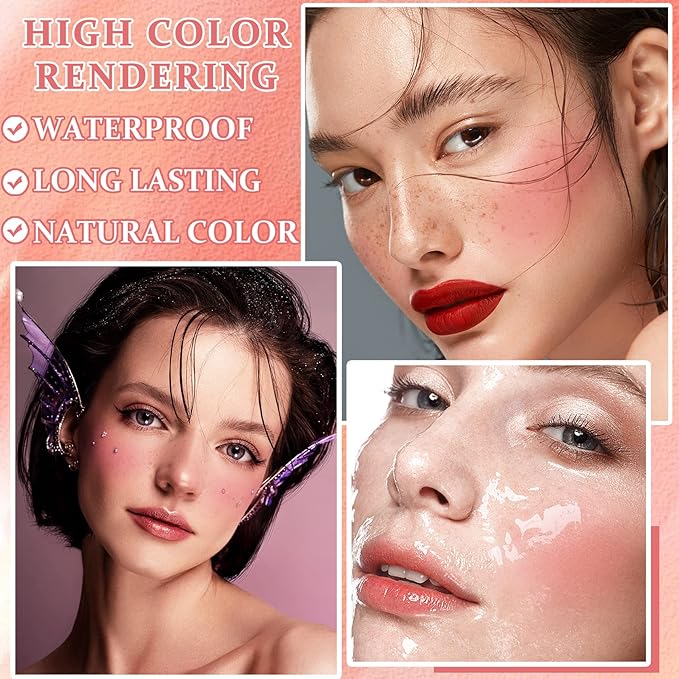 Liquid Blush Cream Blush Soft Matte Blush Liquid Stick for Cheeks Natural Cream Blush Makeup Dewy Face Blush Cosmetics - 02 Pink-Velvo Beauty