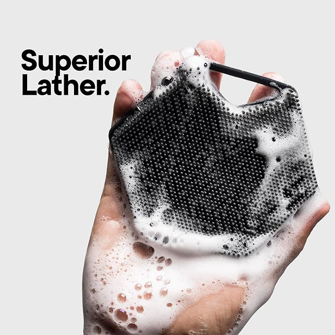 TOOLETRIES Body Scrubber 2.0 – Premium Silicone Scrubber for Cleaning, Exfoliating and Invigorating Your Skin – Extra Long Lather Boosting Bristles with Ergonomic Handle, Long-Lasting & Easy to Clean-Velvo Beauty