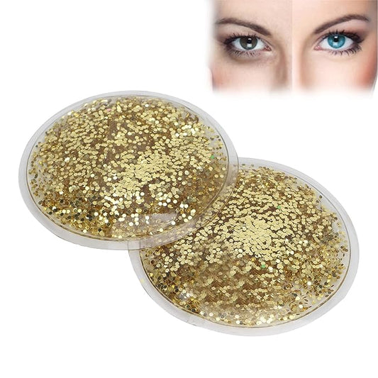 Gel Eye Pack, Hot Cold Compress Eye Gel Ice Packs Reusable Cooling Eye Cover for Dark Circles Puffiness Cold Eye Girl Women(Gold)-Velvo Beauty