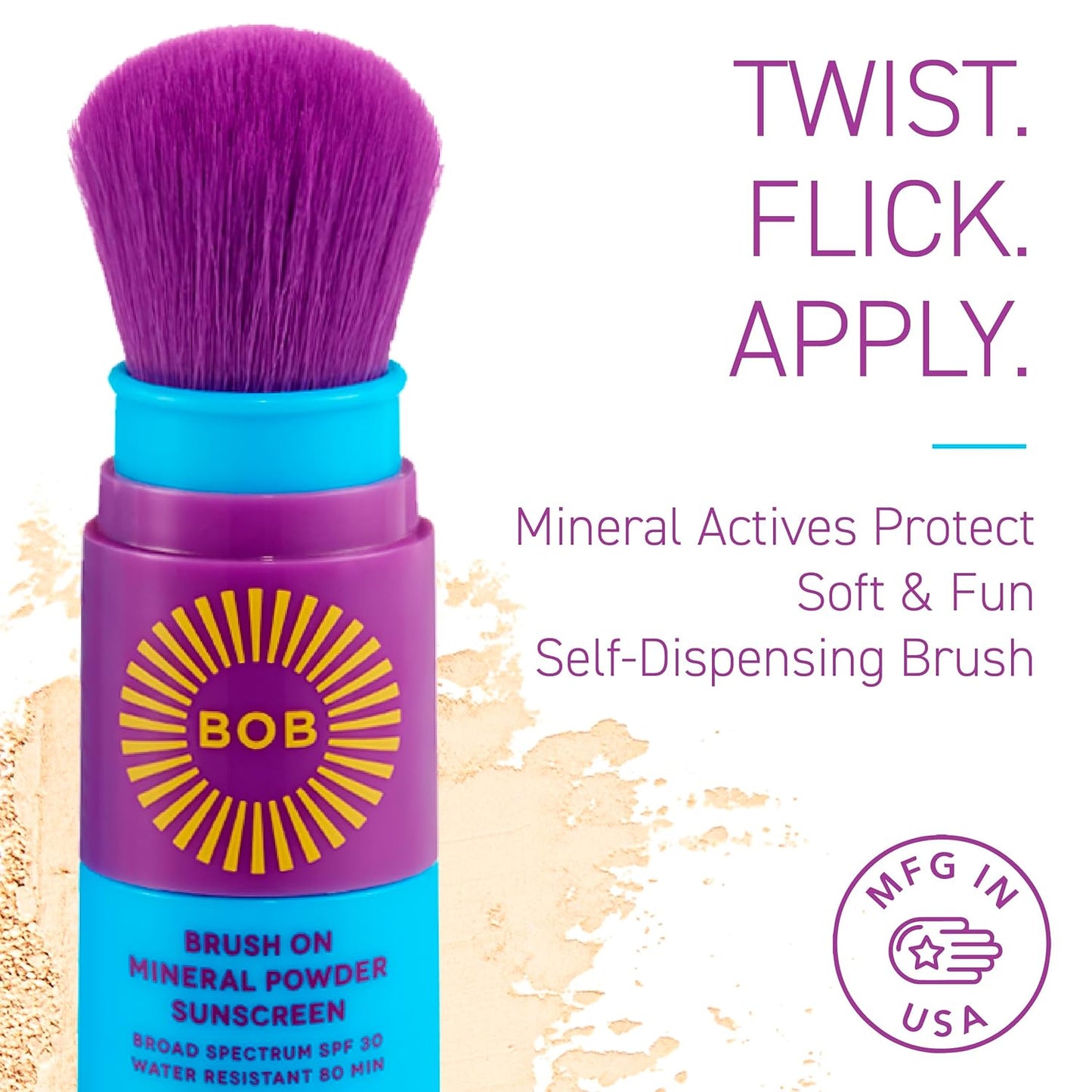 BOB KIDS Duo Pack SPF Sun Protection, SPF 30 Mineral Powder Sunscreen & SPF 40 Kids Sun Protection Balm, Broad Spectrum, Fragrance Free, Water Resistant-Velvo Beauty
