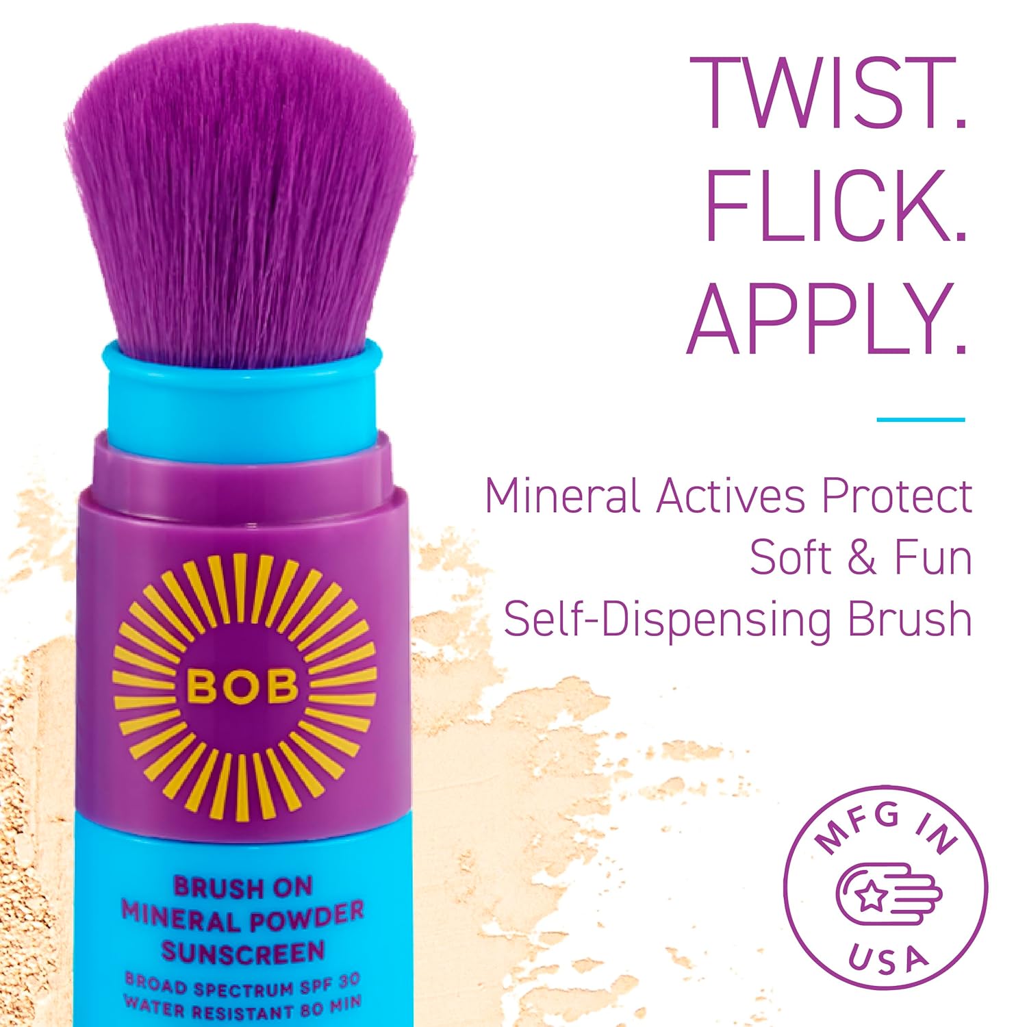 BOB KIDS Duo Pack SPF Sun Protection, SPF 30 Mineral Powder Sunscreen & SPF 40 Kids Sun Protection Balm, Broad Spectrum, Fragrance Free, Water Resistant-Velvo Beauty