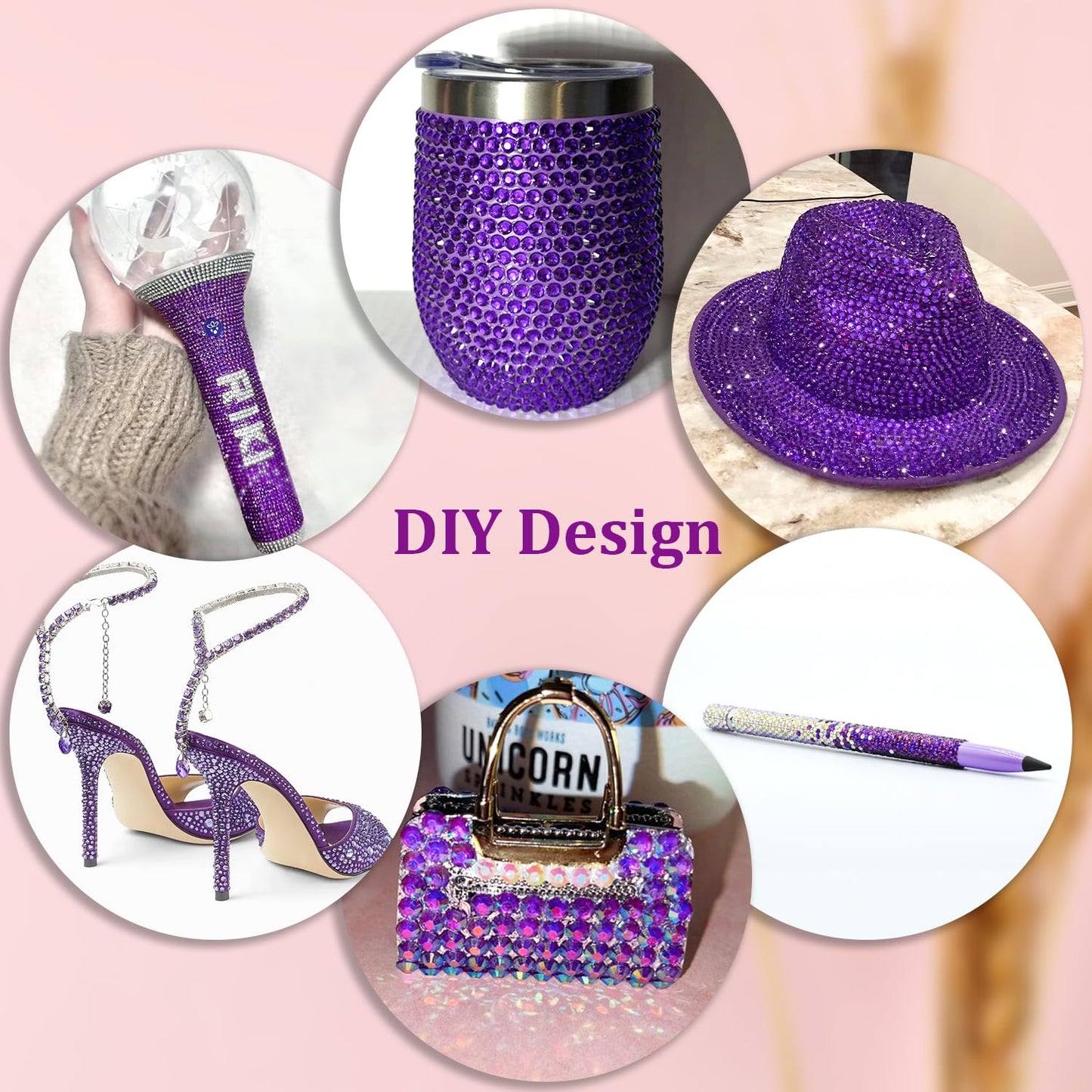 30000Pcs Dark Purple Rhinestones for Bedazzling with B7000 Jewelry Glue, Bedazzler Kit Flatback Gems, Resin Rhinestones for Crafting Crafts Clothing Shoes Fabric Nail Art Assorted Size 2/3/4/5/6mm-Velvo Beauty