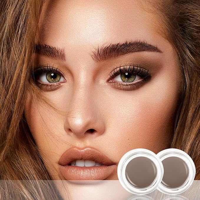 Boobeen 2 Pcs Eyebrow Pomade Cream, Waterproof Brow Pomade Gel High Pigmented Long-lasting for Natural Eyebrow Makeup, Suitable for Everyone-Velvo Beauty