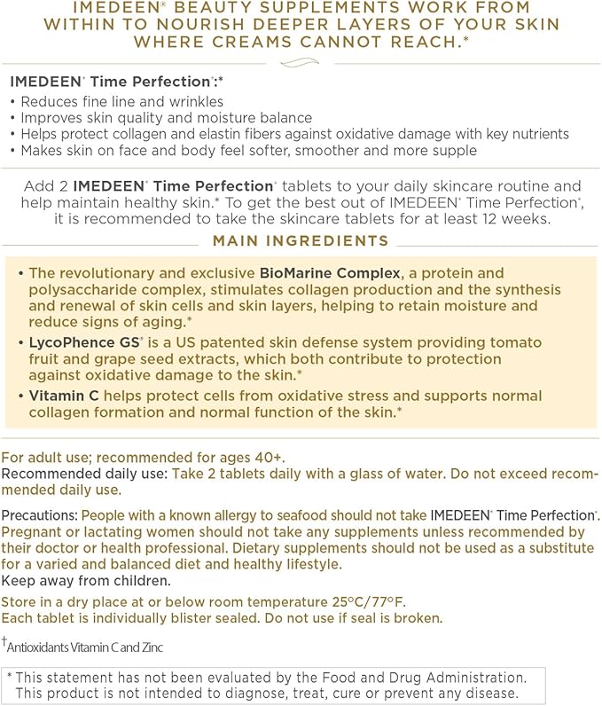 Imedeen Time Perfection (60 Count) Anti-Aging Skincare Formula Beauty Supplement- (One Month Supply)-Velvo Beauty
