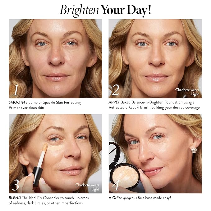 LAURA GELLER NEW YORK Award-Winning Baked Balance-n-Brighten Color Correcting Powder Foundation - Toffee - Buildable Light to Medium Coverage - Demi-Matte Natural Finish-Velvo Beauty