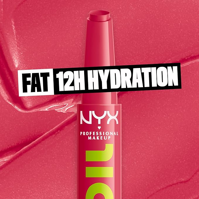 NYX PROFESSIONAL MAKEUP Fat Oil Slick Click, Lightweight, Buildable, Pigmented Vegan Lip Balm - Double Tap-Velvo Beauty