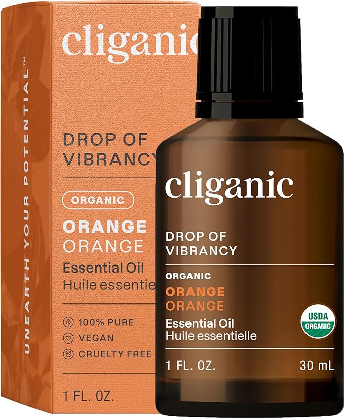 Cliganic Organic Sweet Orange Essential Oil, 1oz - 100% Pure Natural for Aromatherapy Diffuser | Non-GMO Verified (Packaging May Vary)-Velvo Beauty
