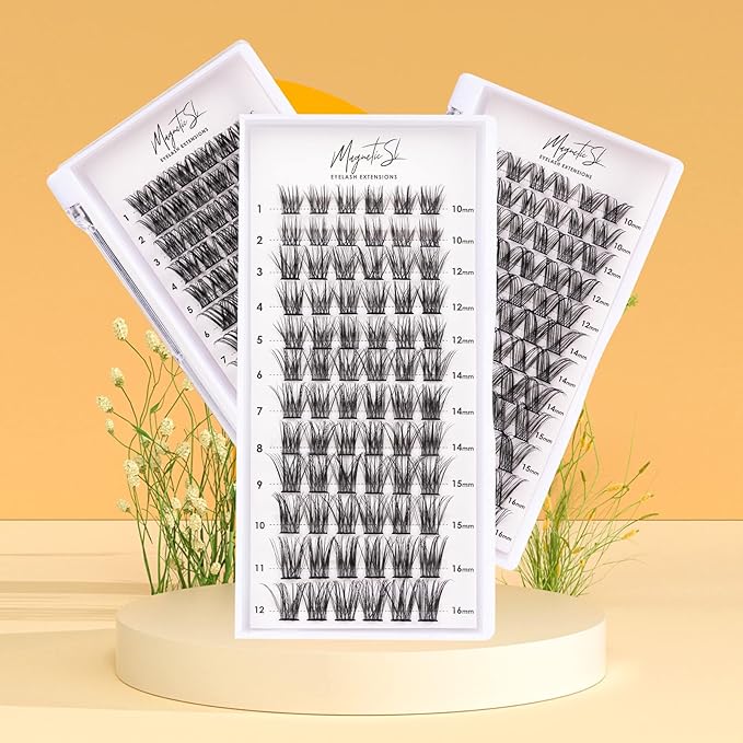 Cluster Lashes 72 Individual Lashes Clusters Eyelash Extensions False Eyelashes DIY Lash Extension Kit Reusable False Eyelashes Natural Look Mix 10-16mm C D Curl-DM06-Velvo Beauty