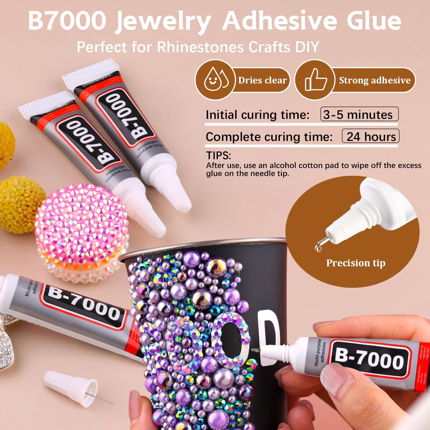 9000PCS Flatback Pearls and Rhinestones for Crafting, Red White Black 3-10mm Resin Rhinestones and Half Pearls for Bedazzling, Nail Art and Dec with 3pcs B7000 Jewelry Glue, Tweezer and Pickup Pencil-Velvo Beauty