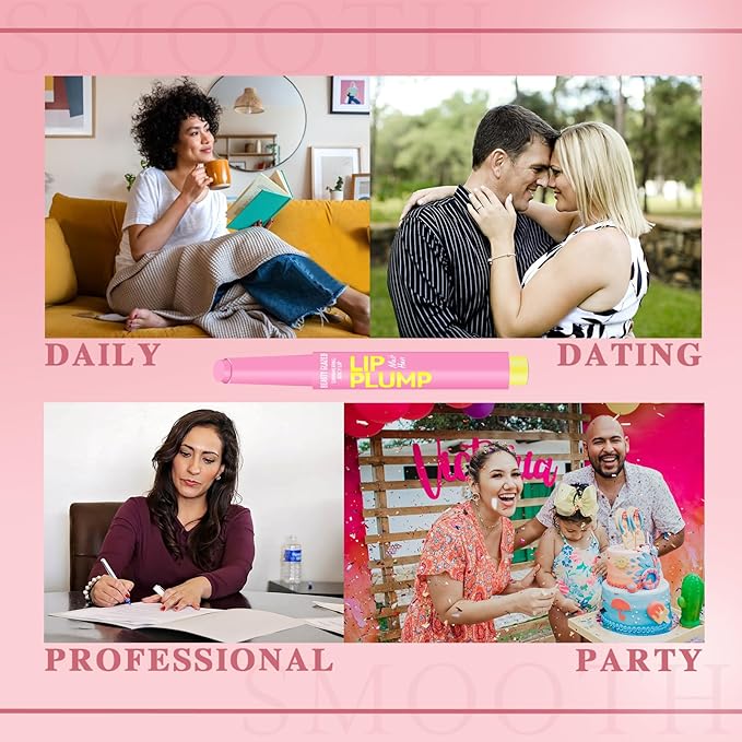 Lip Gloss Stick, Moisturizing Jelly Solid Lip Plump Oil Slick Click,Non Sticky Tinted Press Lipstick Pen, Lightweight Buildable Balm Liner Professional Makeup, High Shine Longlasting Glow-Pink-Velvo Beauty