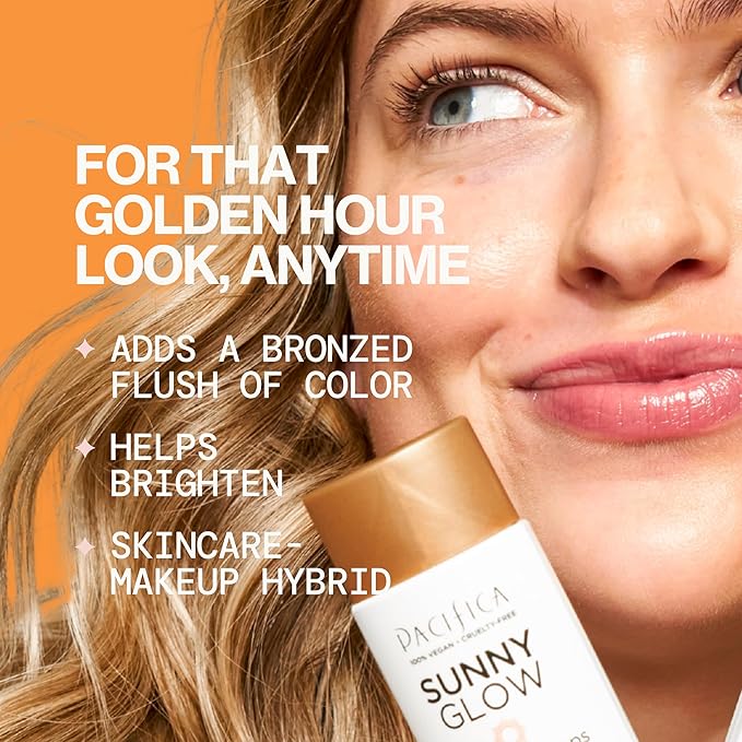Pacifica Sunny Glow Liquid Face Bronzer Drops - Face Makeup Bronzing For Face & Cheeks for Instant Sun-Kissed Glow - Vitamin C & Glycolic Acid Infused Liquid Bronzer Illuminating Highlighting Clean-Velvo Beauty