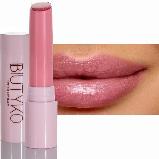 Lip Balm Hydrating for Dry and Chapped Lips Tinted Subtle Color Non-Sticky Juicy Finish | Pink, 1 Count (Pack of 1)-Velvo Beauty