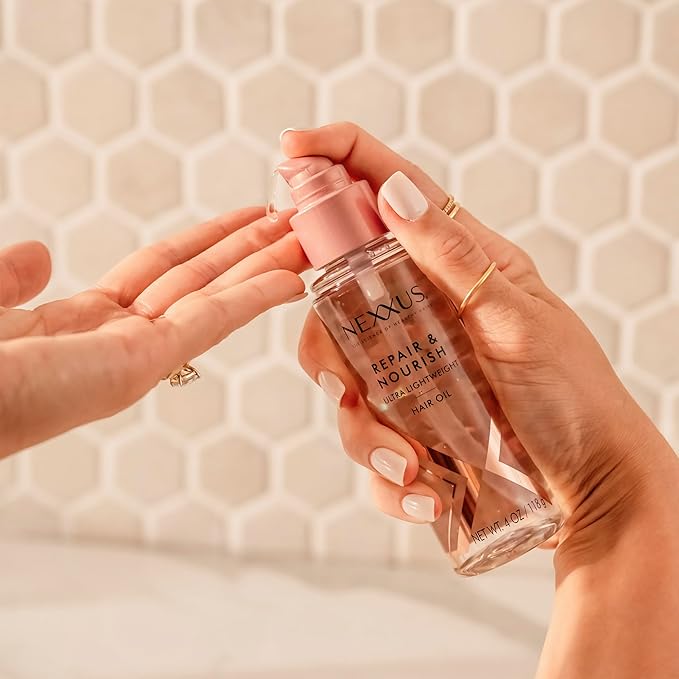 Nexxus Ultra Lightweight Hair Oil Repair & Nourish for Intense Nourishment with StyleProtect Technology & Rose of Jericho Oil 3.3 oz-Velvo Beauty