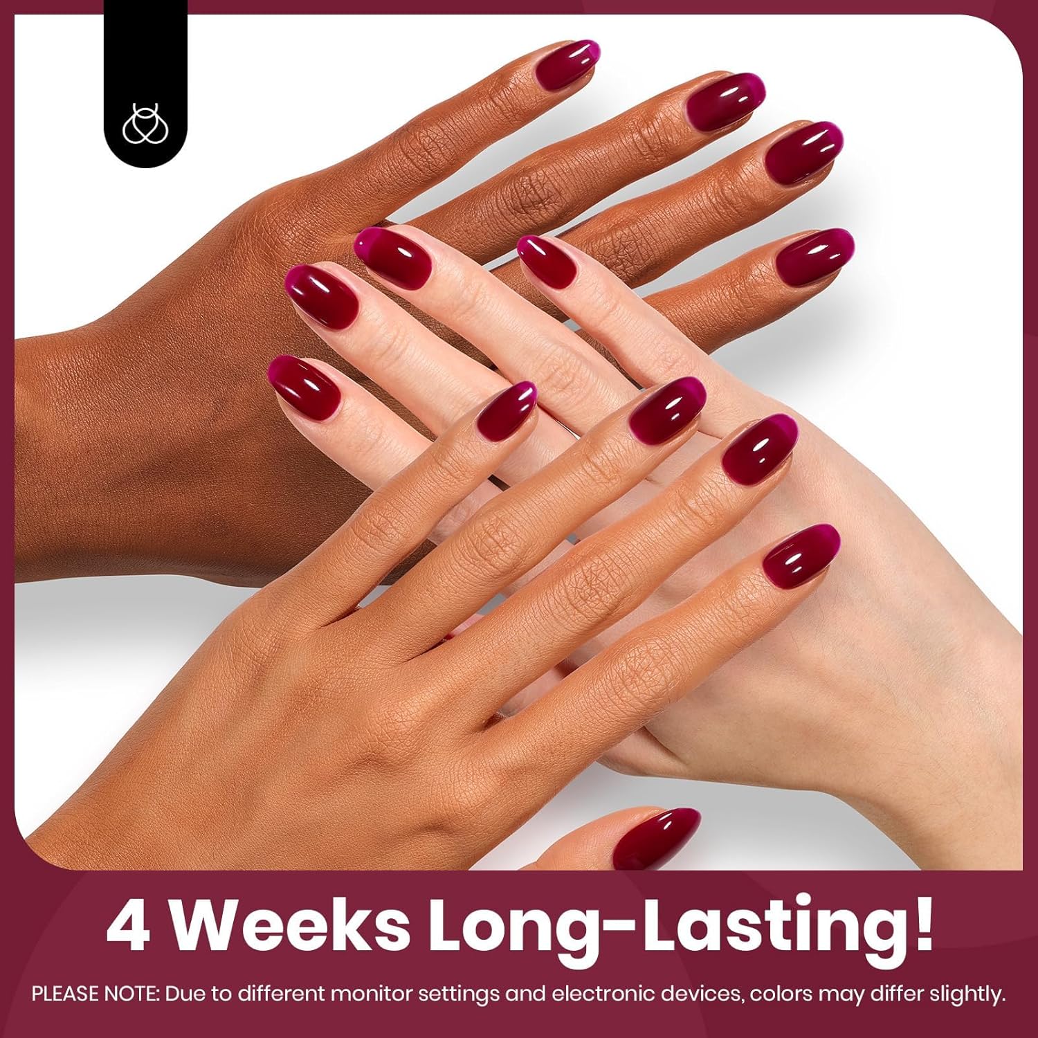 Beetles Dark Red Gel Nail Polish - 15ML Maroon Red Translucent Sheer Jelly Nail Polish Soak Off UV Lamp Colorful Bottle Gel Nail Art Salon DIY Home Manicure Gift for Women-Velvo Beauty