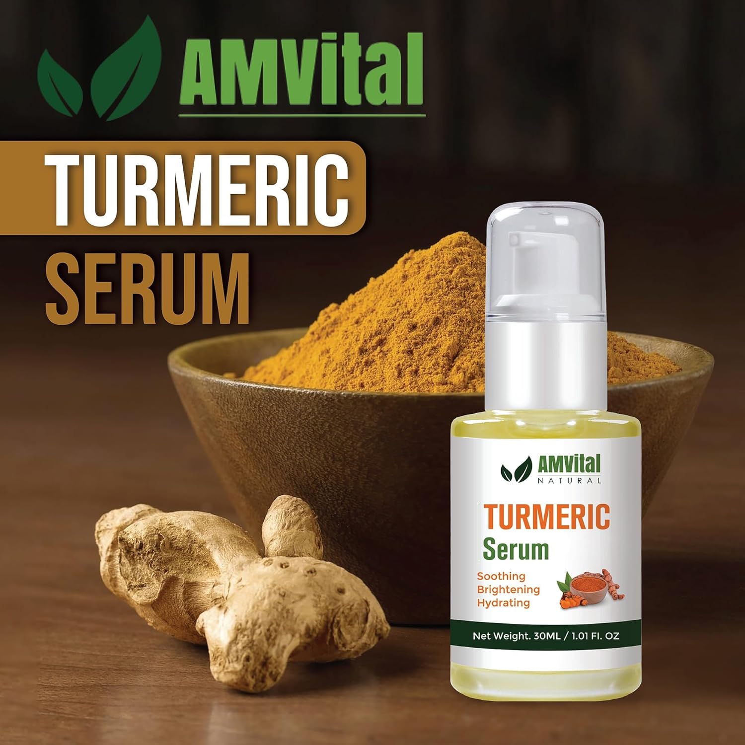 Turmeric Face Serum – Hydrating Facial Serum for Dark Spots, Uneven Skin Tone & Radiant Complexion-Velvo Beauty