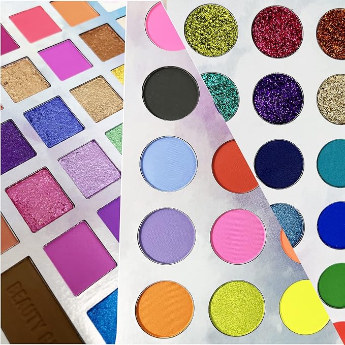82 Vibrant Shades Makeup Palette - Matte, Shimmers, Glitters, Blush, Highlighter, Contour - Highly Pigmented Beauty Kit for Eye and Face - Perfect for Creating Bold and Unique Looks-Velvo Beauty