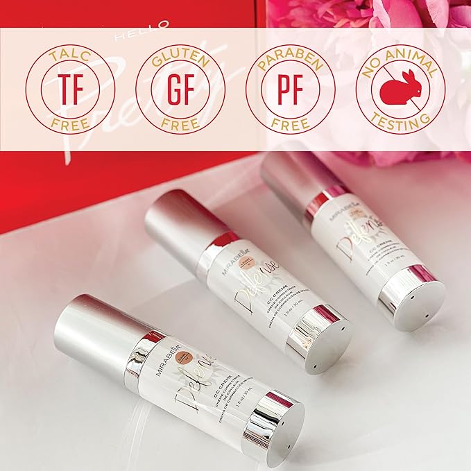 Mirabella Defense CC Creme Full Coverage Foundation with SPF 20, CC Cream Foundation with Sunscreen & Hyaluronic Acid, Oil Control with Salicylic Acid - Dark-Velvo Beauty