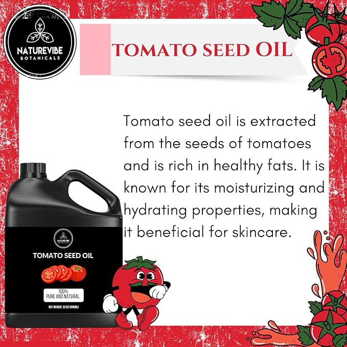Naturevibe Botanicals Tomato Oil 32 Ounces | 100% Pure and Natural | Great for Skin Care and Hair Care-Velvo Beauty