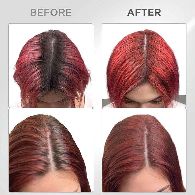 THICK FIBER Root Touch Up and Hairline Concealer for Thinning Hair Women - Water & Sweat Resistant Hair Loss Powder Set, Includes Brush (Red Brown)-Velvo Beauty