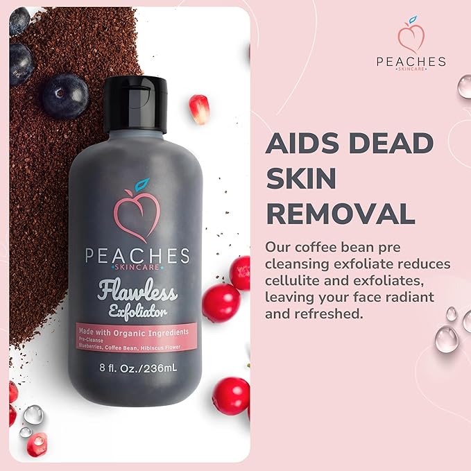 Vegan Face Exfoliator Scrub – Gentle Daily Facial Scrub with Blueberry, Coffee Bean, and Vitamin C – Face Exfoliant for Smooth, Radiant Skin – Flawless Exfoliator (8 oz)-Velvo Beauty