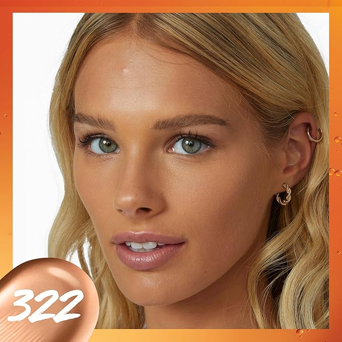 Maybelline Super Stay Up to 24HR Skin Tint, Radiant Light-to-Medium Coverage Foundation, Makeup Infused With Vitamin C, 322, 1 Count-Velvo Beauty