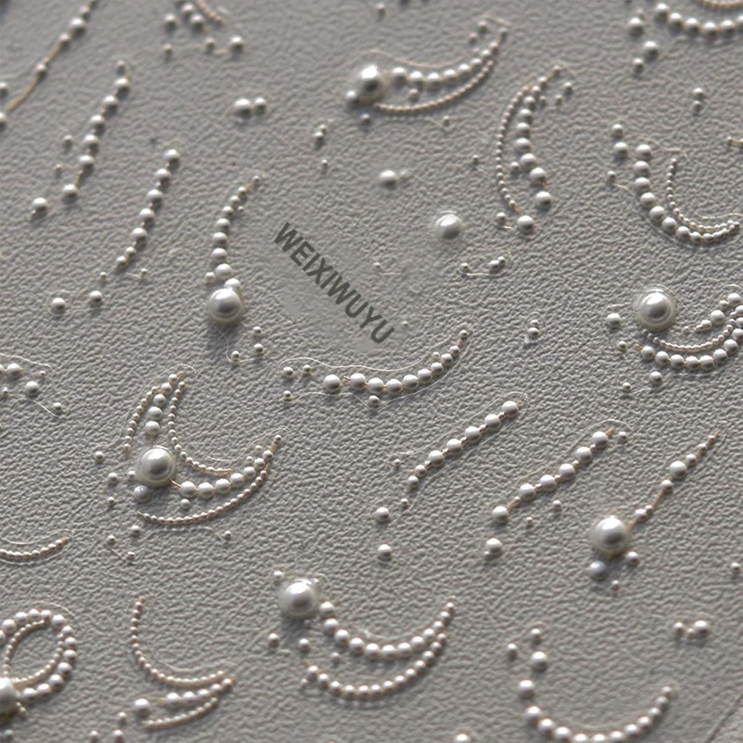 White French Tips Pearls Nail Art Stickers 5D Embossed Romantic Nail Stickers Line Nail Decals Design Nail Accessories for Women Valentine's Day Nail Art Decoration-Velvo Beauty