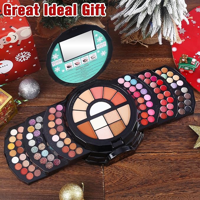 109 Colors Makeup Kit for Women Girl Full Kit Gift Set with Mirror All in One Make up Palette Included Eyeshadow Glitter Lipstick Concealer Eyeliner Eyebrow Highlighter Contour Blusher Compact PowderN-Velvo Beauty