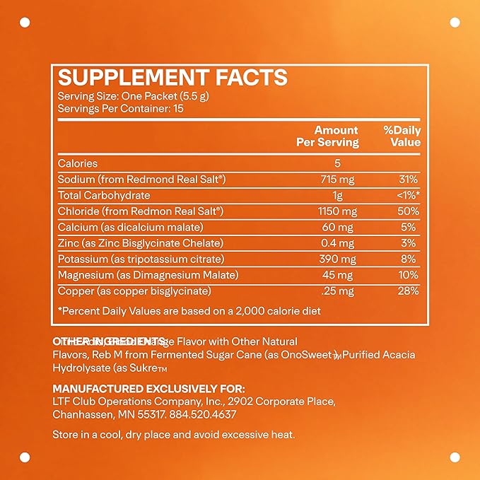 LTH Hydrate Hydration Mix - Trusted by Life Time Fitness Members - NSF Certified for Sport - Electrolyte Powder - Plant-Based, Non-GMO, Gluten Free - 15 Single-Serve Packets (Blood Orange) - 2-Pack-Velvo Beauty