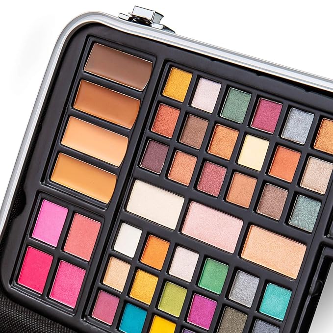 Makeup Kit Gift Set - 41 Eye Shadows, 7 Body Glitters, 1 Lip Liner Pencil, 1 Lipsticks, 4 Blushs, Eye liner pencil, 5 Concealers, 2 Lip Gloss, 5 Bronzers, Mirror-Velvo Beauty