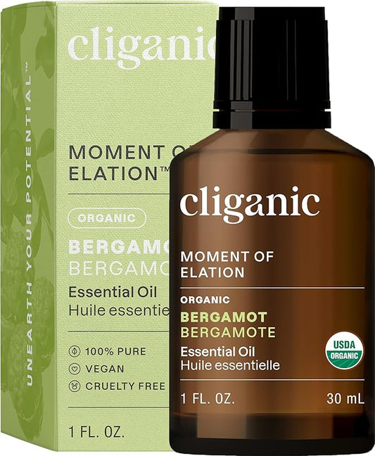 Cliganic Organic Bergamot Essential Oil, 100% Pure Natural for Aromatherapy | Non-GMO Verified (Packaging May Vary)-Velvo Beauty