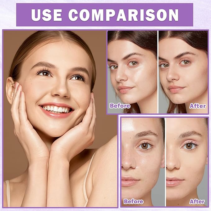 AIUEO Lavender Matte Setting Powder Sunscreen Powder Oil Control Blurring Pressed Powder Refreshing and Comfortable Purple Face Powder Makeup, Polvo Compacto De Maquillaje-Velvo Beauty