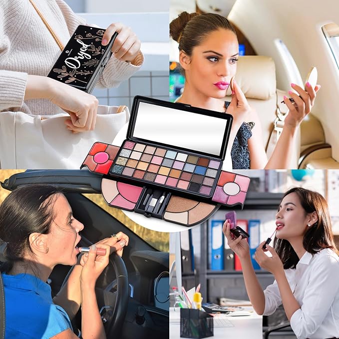 Color Nymph All In One Makeup Sets for Teens Women, Portable Travel Office Makeup Kit Gift for Girls with 36-Colors Eyeshadows Facial Blusher Lip Gloss Pressed Powder Mascara Brushes Mirror-Velvo Beauty