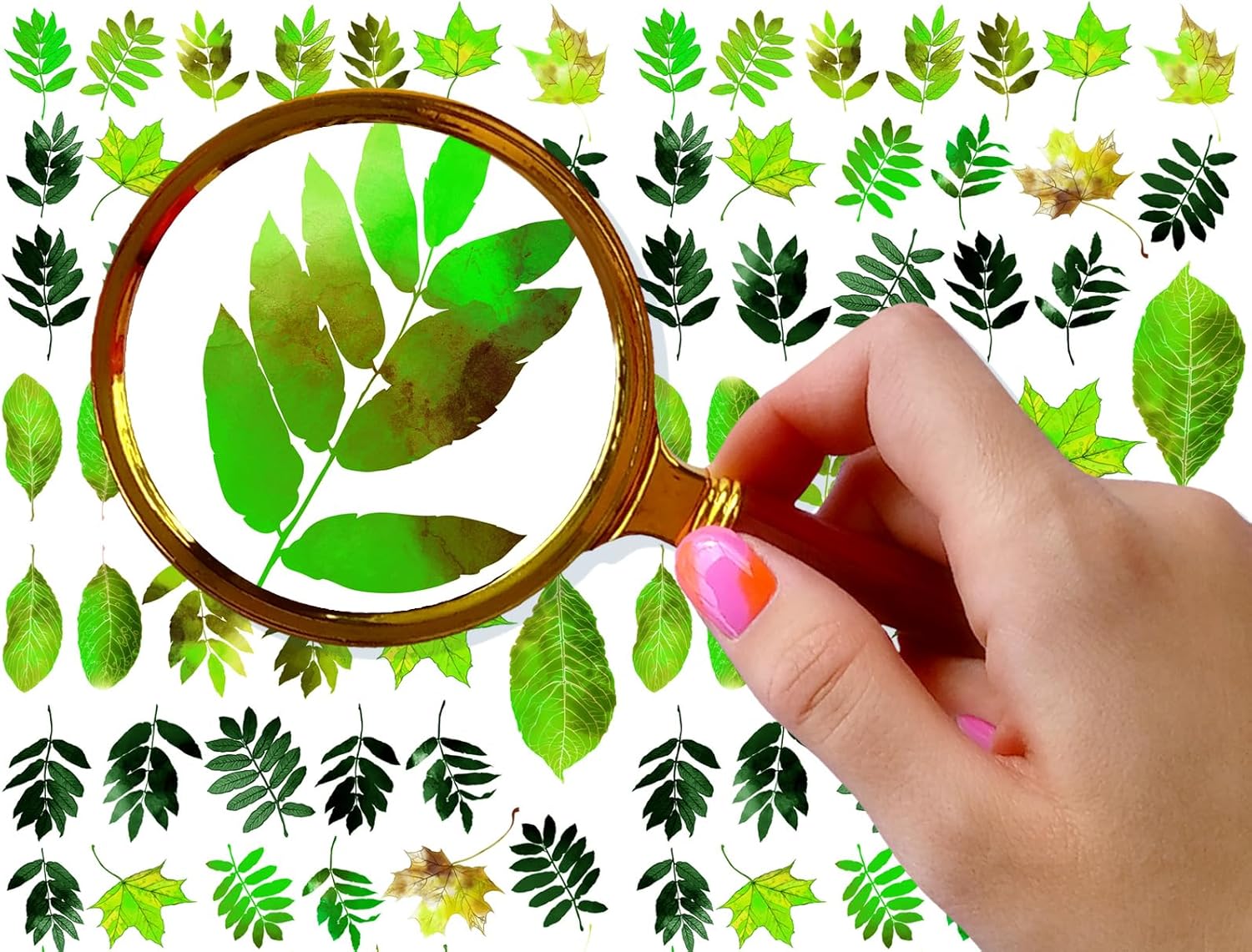 Nail Stickers Decal Transfers (5 Sheets) FLONZNAIL Summer Green Leaves Vintage Watercolor Illustration-Velvo Beauty