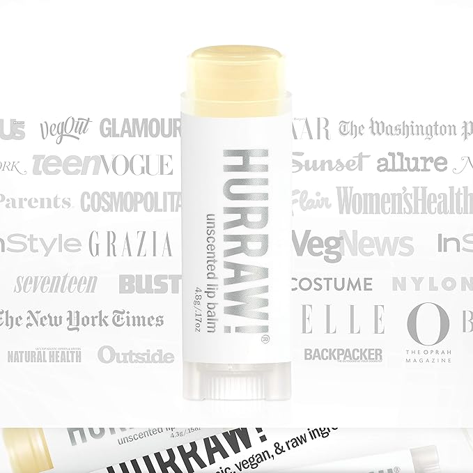 Hurraw! Unscented Lip Balm, 2 Pack: Organic, Certified Vegan, Cruelty and Gluten Free. Non-GMO, 100% Natural Ingredients. Bee, Shea, Soy and Palm Free. Made in USA-Velvo Beauty