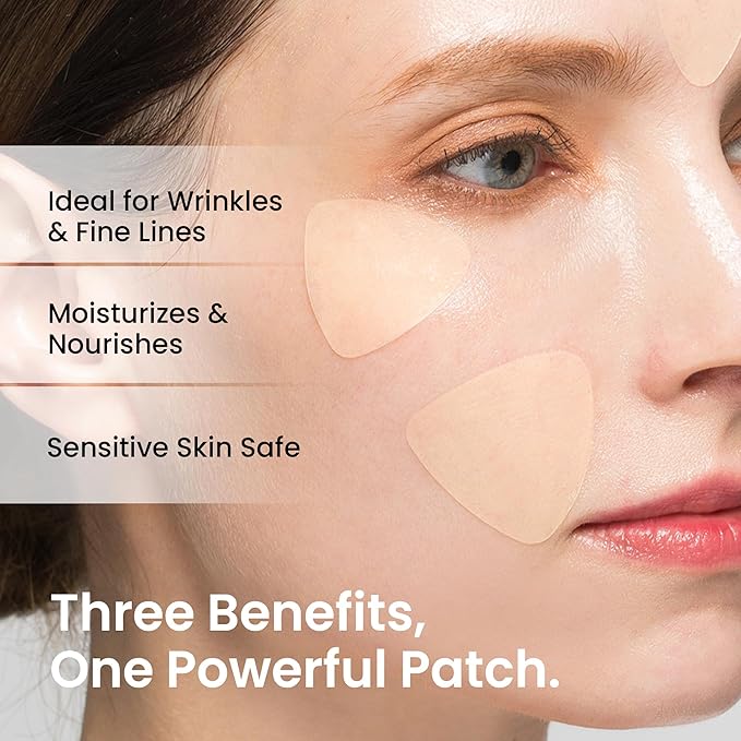 Advanced Wrinkle Patches 60ct Smile Line, Frown Line Wrinkle Patches for Facial Korean Skin Care Face Wrinkle Tape Invisible Overnight with Retinol & Collagen (Small (Face))-Velvo Beauty