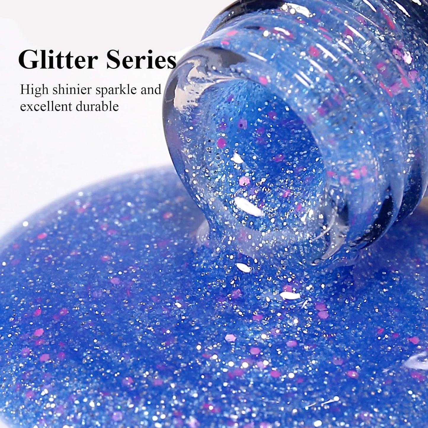 Imtiti Glitter Gel Nail Polish, Light Blue Iridescent Glitter Gel Polish Diamond Shimmer Sparkle Soak Off UV LED Nail Gel Polish Autumn Winter Gel Polish Manicure Gel Nail Kit 10ML-Velvo Beauty