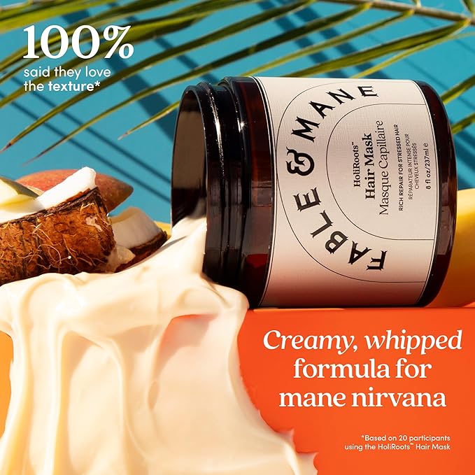 Fable & Mane Deep Moisture Repairing Hair Mask, For Frizzy, Dry, Damaged Hair. Treatment Repairs and Softens with Shea Butter and Coconut-Velvo Beauty