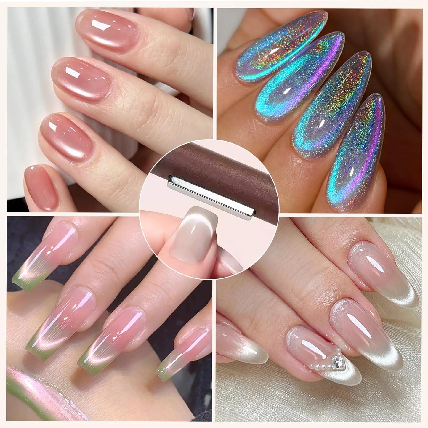 BORN PRETTY 3 in 1 Nail Magnet, Multifunctional Cat Magnetic Eye Nail Polish Magnet Pen, 3D Magnetic Nail Polish Stick for Home DIY, Salon, Studio Nail Art Design Tools-Velvo Beauty