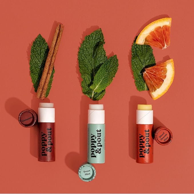 Poppy & Pout Cinnamint Jumbo Lip Balm | All Natural Lip Balms & Moisturizers | Hydrates with Beeswax, Vitamin E, Organic Coconut Oil | Cruelty-Free | Lip Balm in Recyclable Cardboard Tube-Velvo Beauty