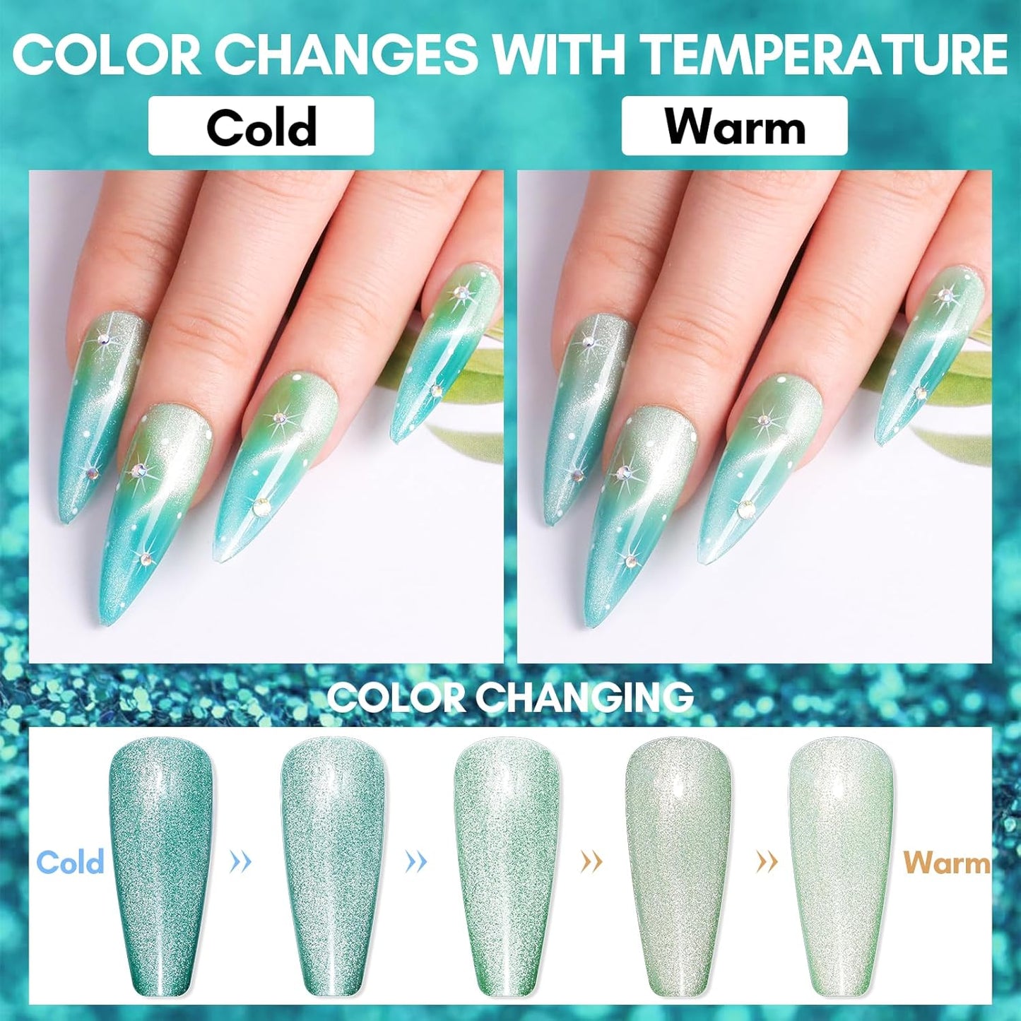 Makartt Cat Eye Gel Nail Polish: Reflective Glitter Gel with Magnet for Temperature Changing Magnetic Nails, Nail Polish UV/LED Light Cured, DIY Nail Art, Salon & Home Use(Olive Catway) 10ml-Velvo Beauty