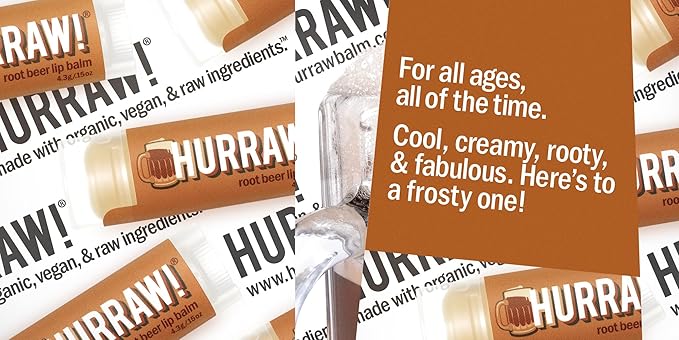 Hurraw! Root Beer Lip Balm: Organic, Certified Vegan, Cruelty and Gluten Free. Non-GMO, 100% Natural Ingredients. Bee, Shea, Soy and Palm Free. Made in USA-Velvo Beauty