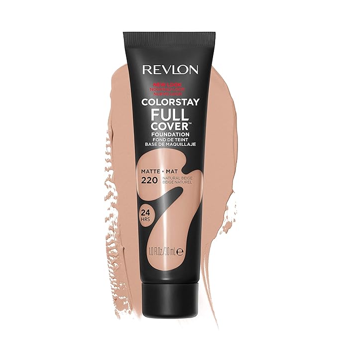 Revlon Liquid Foundation, ColorStay Face Makeup for Normal and Dry Skin, Longwear Full Coverage with Matte Finish, Oil Free, Natural Beige, 1.0 Fl Oz-Velvo Beauty