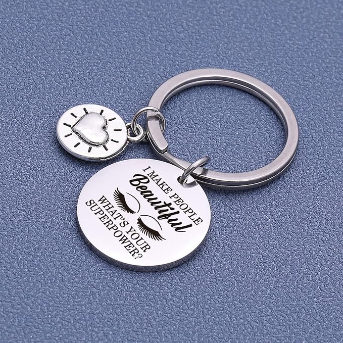 Beauty Salon Jewelry Lash Girl Gift Make Up Artist Gift Lash Girl Keychain Beautician Keychain Eye Lash Artist Gift Eyelash Keychain Beautician Appreciation Gift-Velvo Beauty