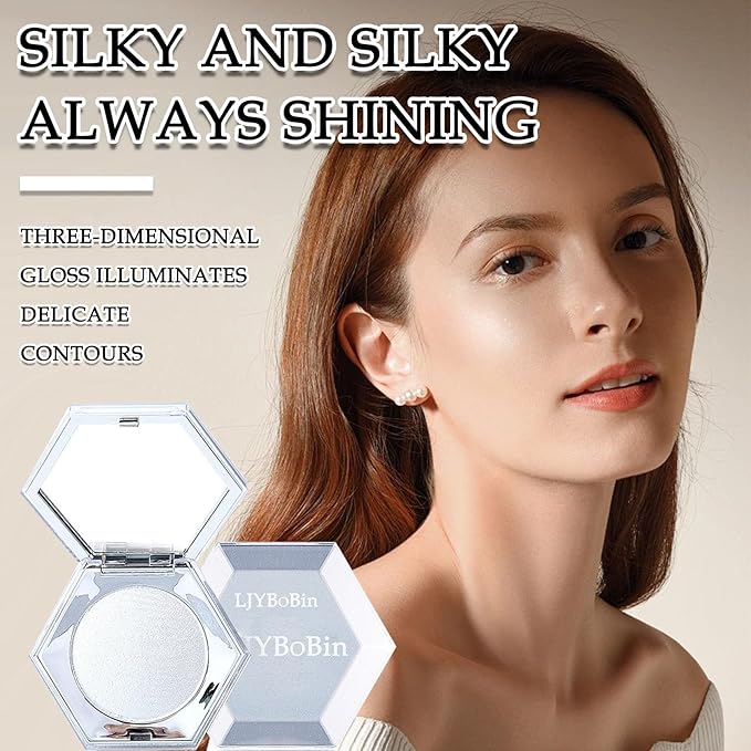 Body Glitter Face Highlighter Palette,Shimmering Shiny Contour Makeup Palette for Women,Lightweight Smoothing Long Lasting Face High Gloss Highlighter Powder Makeup Kit with Brush 01#-Velvo Beauty