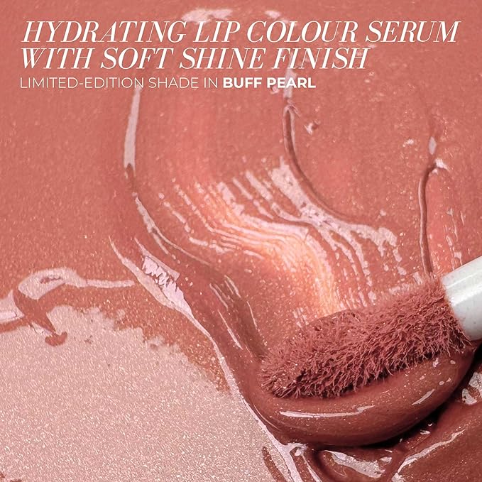 FITGLOW Beauty Lip Colour Serum | Hydrating Lip Gloss | Plumping Anti-Aging Lip Treatment | Natural Shine with Pomegranate Sterols & Collagen | Buildable Color for Dry Chapped Lips | Buff Pearl - 10g-Velvo Beauty