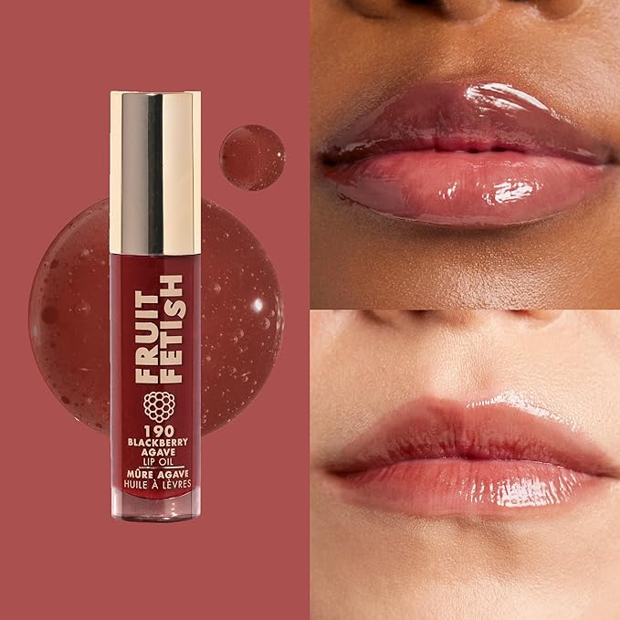 Milani Fruit Fetish Lip Oil Bundle with Vitamin E for Instant Hydration, Fruit Extract Infused Lip Treatment and Moisturizing Lip Gloss - Blackberry Agave + Lychee Nector, 2pk-Velvo Beauty