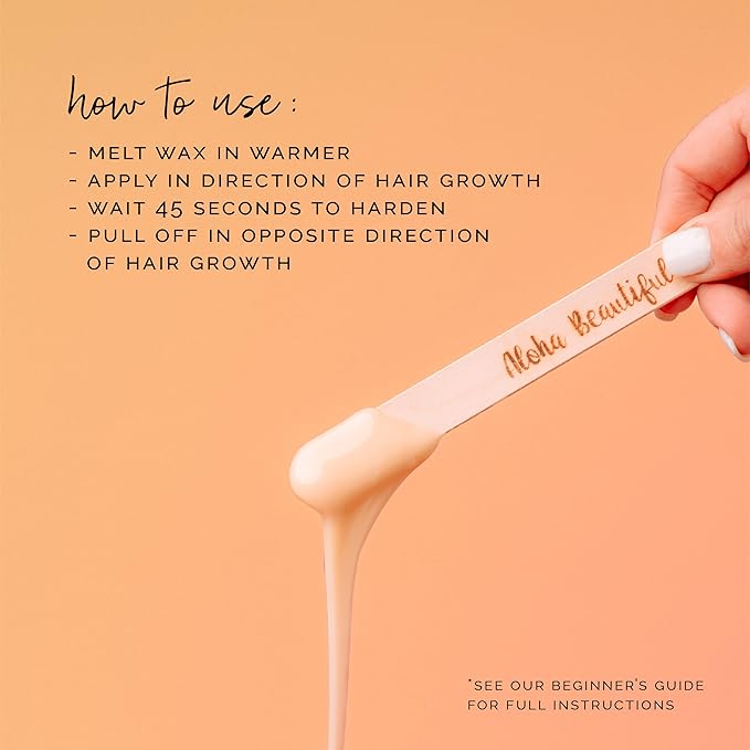 KoluaWax Hard Wax Beads for Hair Removal – Coarse Hair Formula – Face, Brazilian, Underarms, Back Chest, Bikini Waxing – Coconut Colada, 1lb Refill for Wax Warmers & 10 Large Applicator Sticks-Velvo Beauty