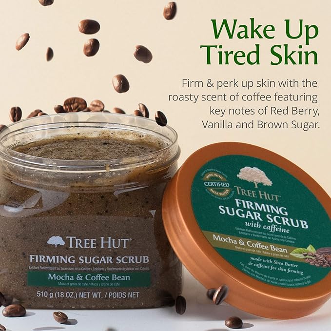 Tree Hut Ultra Hydrating and Exfoliating Sugar Scrub Mocha & Coffee Bean for Nourishing Essential Body Care, 18 Ounce-Velvo Beauty