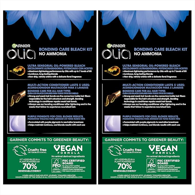 Garnier Hair Color Olia Ammonia-Free Brilliant Color Oil-Rich Permanent Hair Dye, B+++ Bleach Blonde Extreme, 2 Count (Packaging May Vary)-Velvo Beauty
