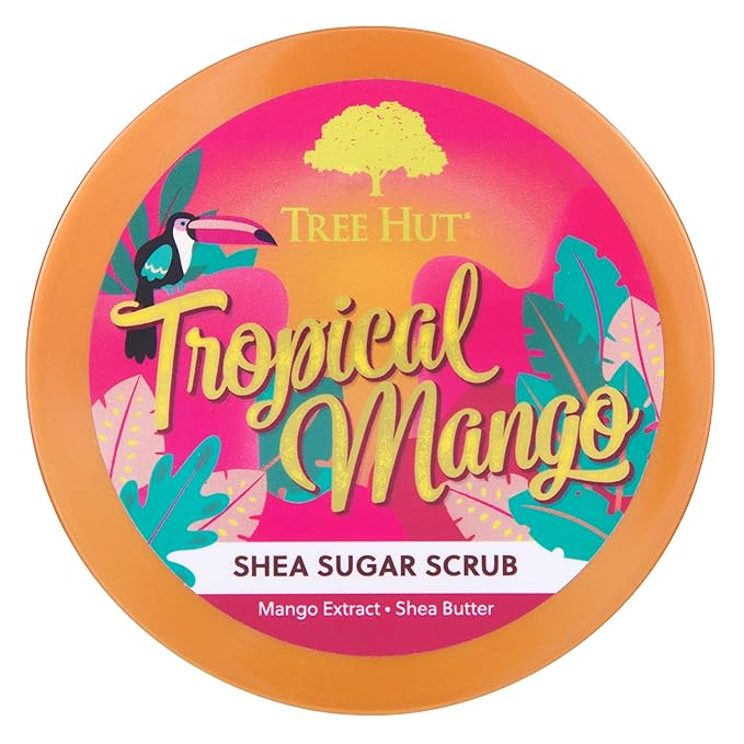 Tree Hut Shea Sugar Scrub Tropical Mango, 18oz, Ultra Hydrating and Exfoliating Scrub for Nourishing Essential Body Care-Velvo Beauty